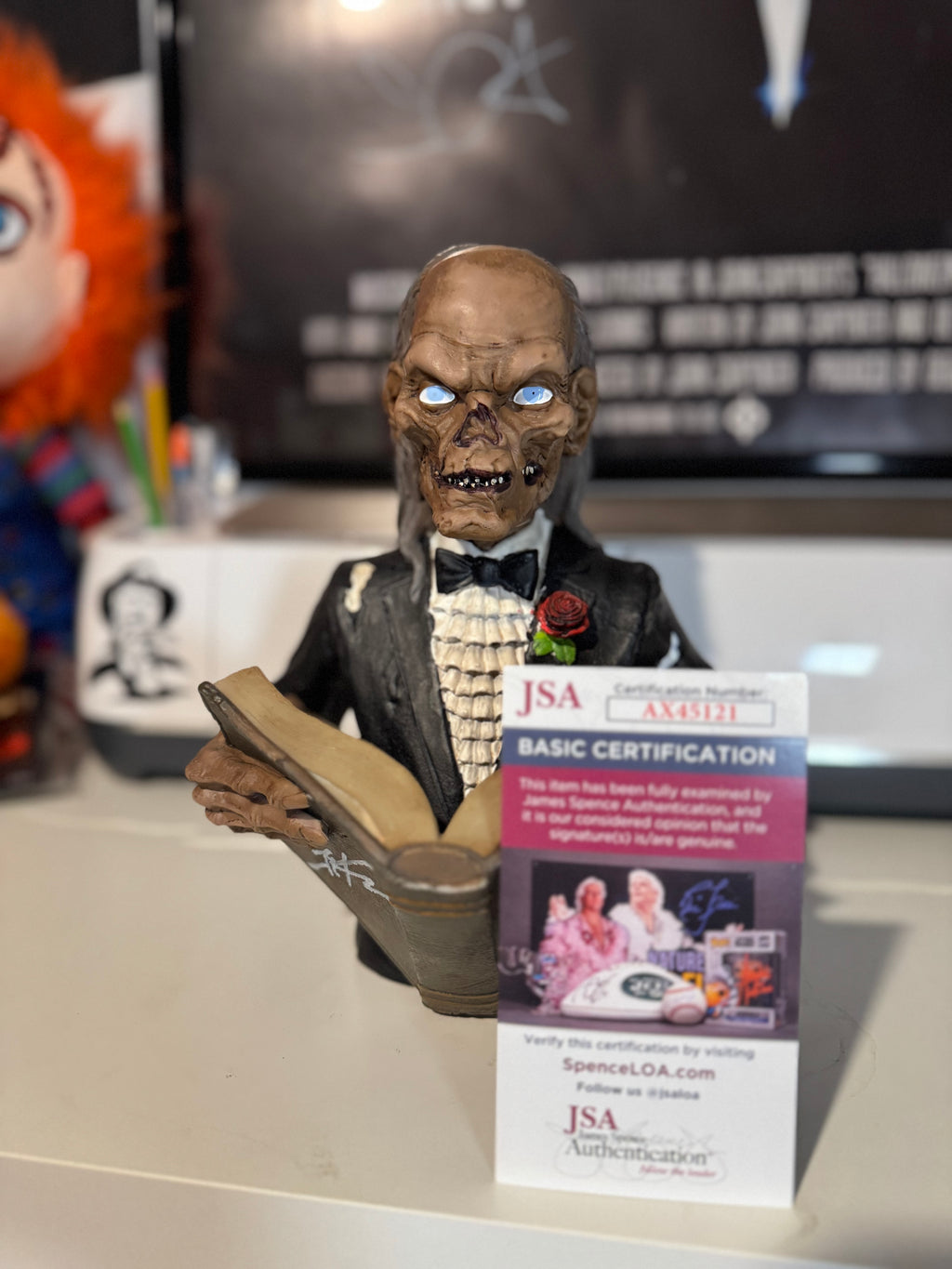 Crypt Keeper Bust Autographed by John Kassir