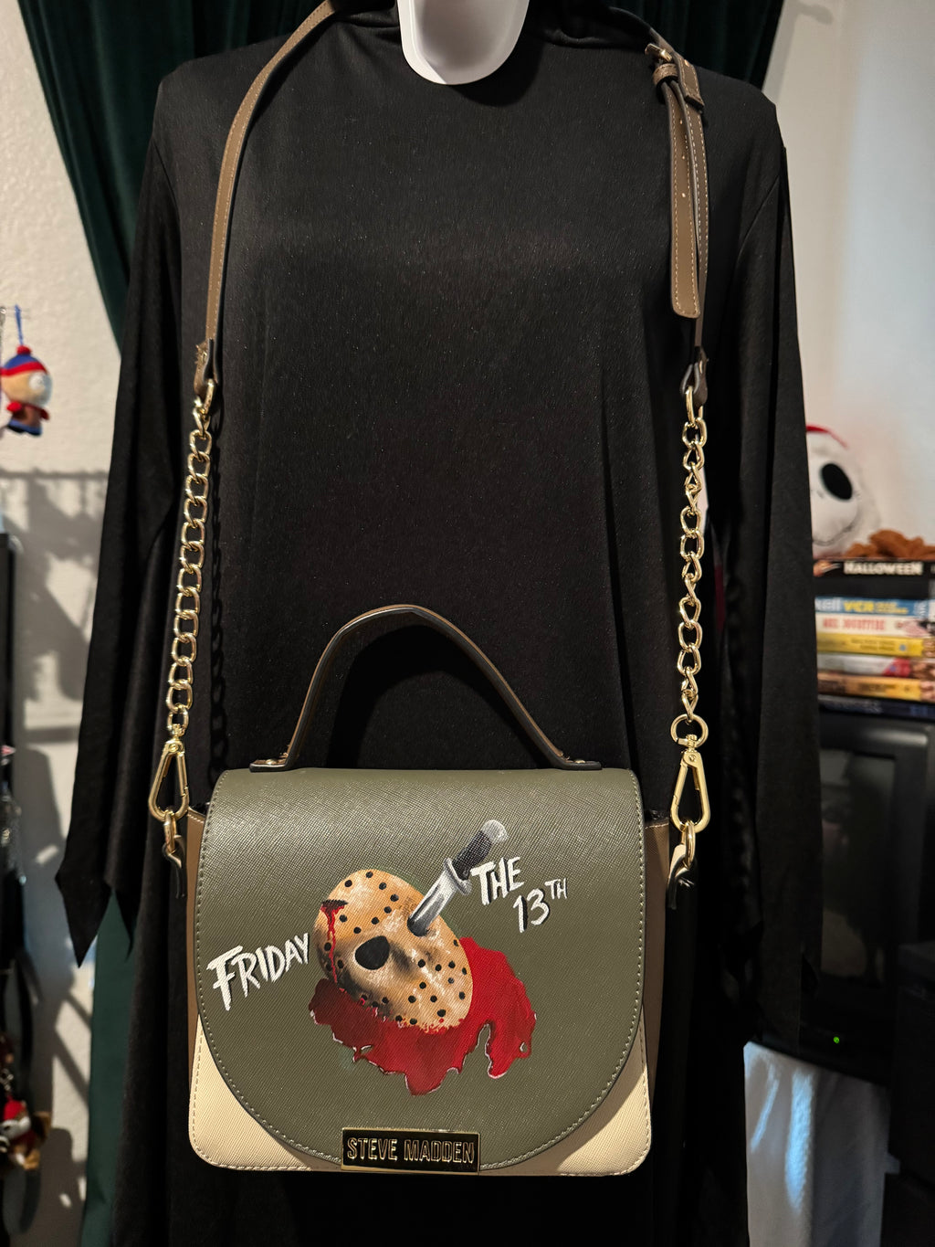 Friday the 13th hand painted crossbody