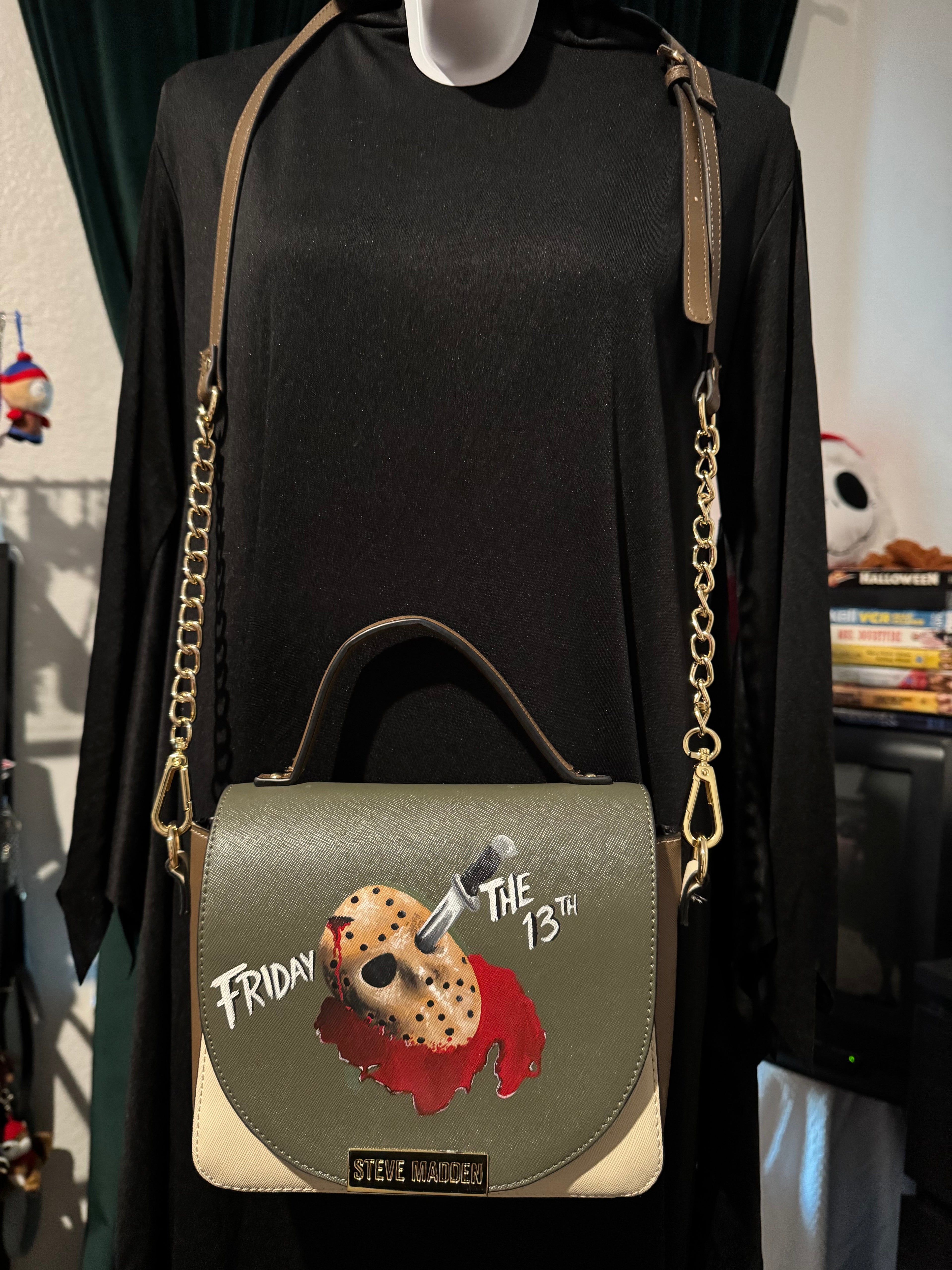 Friday the 13th hand painted crossbody