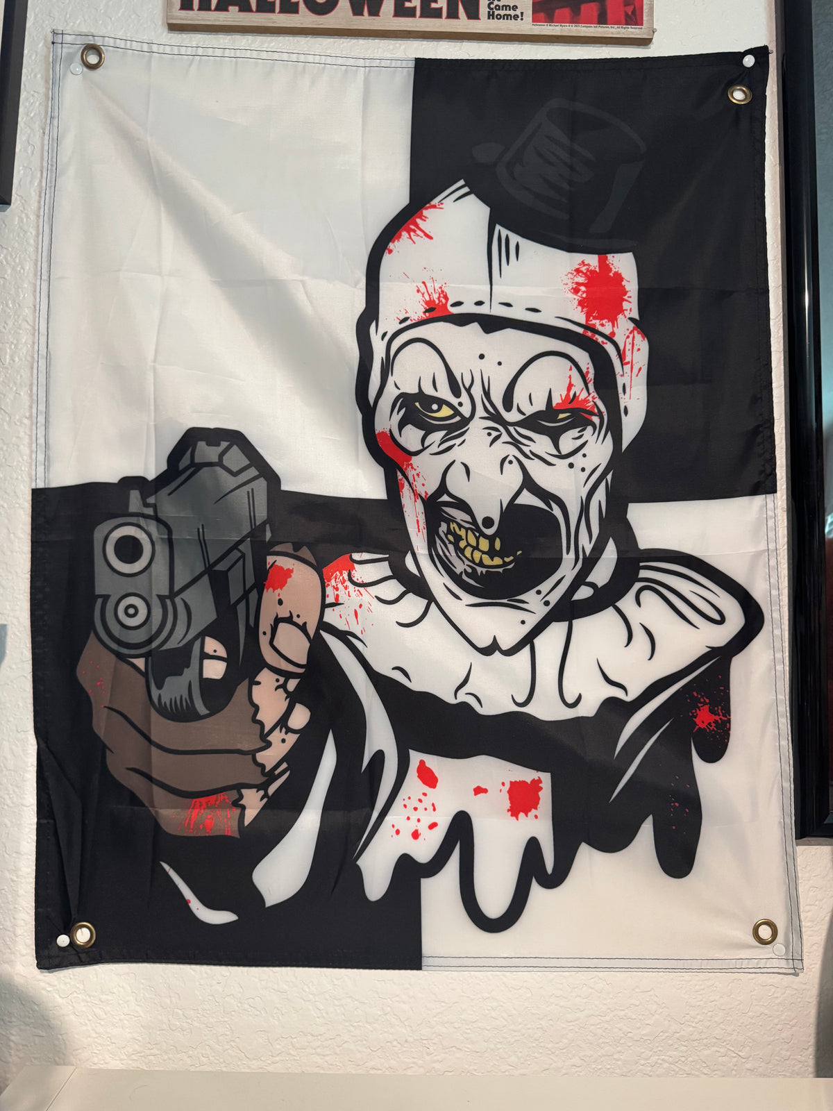 Art the clown wall flag