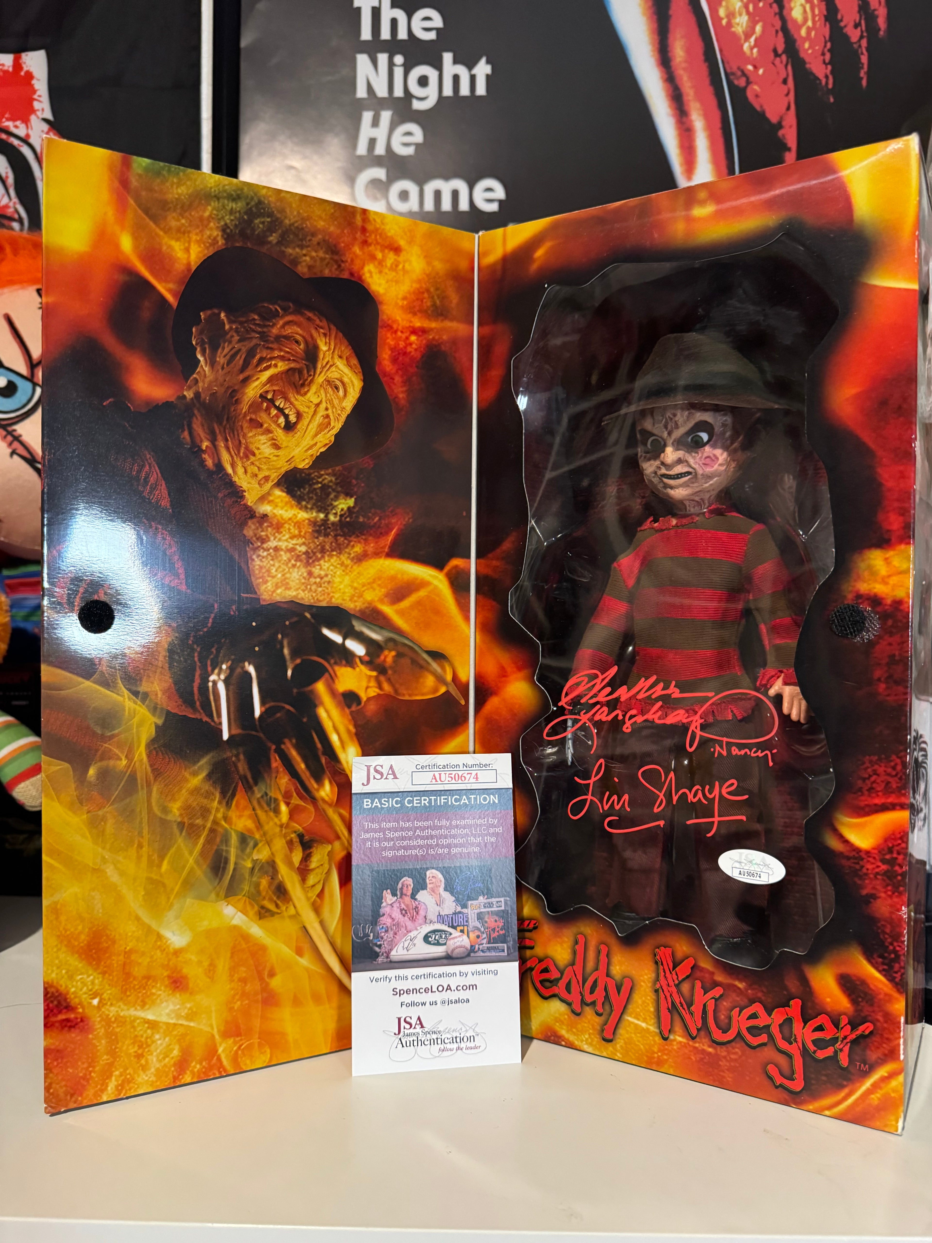 Freddy LDD autographed by Heather Langenkamp and Lin Shay