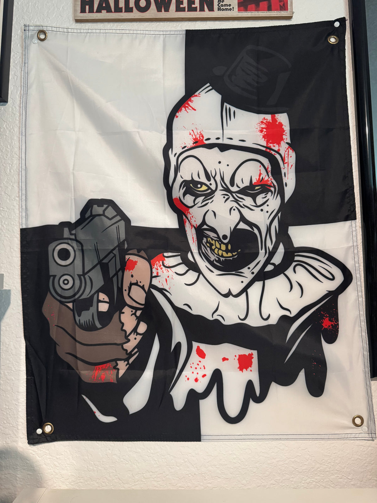 Art the clown wall flag